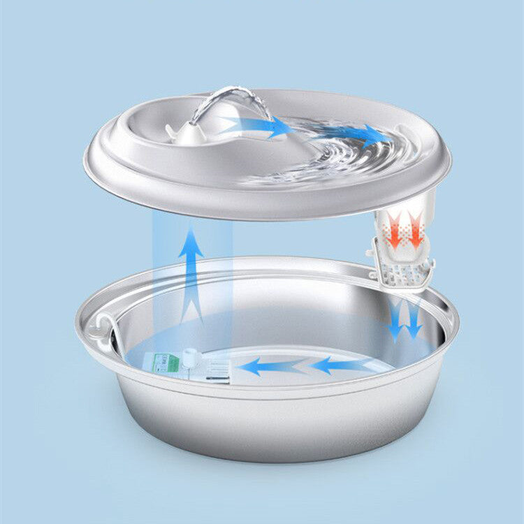 KFX-7439421 Stainless Steel Pet Water Dispenser with Loop Filter for Continuous Flow