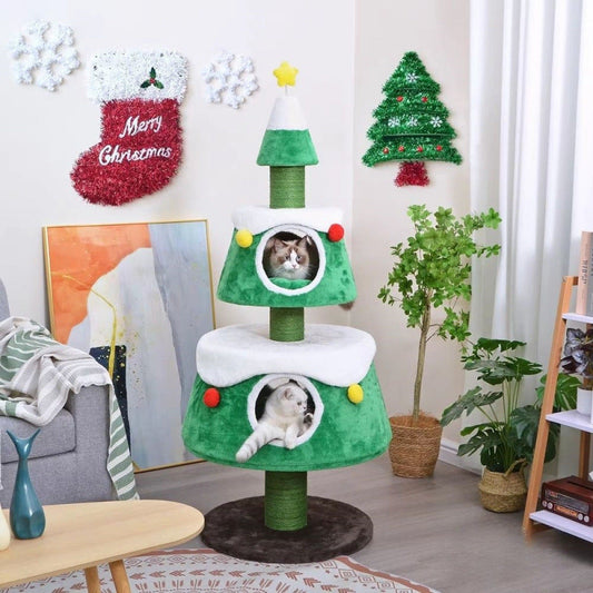 KFX-7442621 Oversized Cute Cat Nest Tree for Climbing and Play - Sisal Material