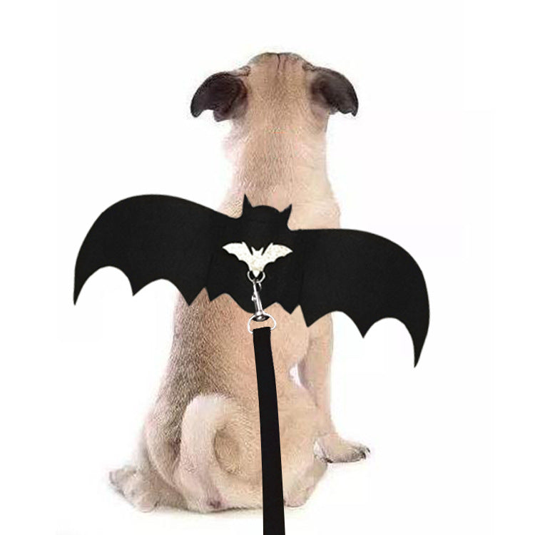 KFX-7443133 Cute Bat Wings Dog Costume with Adjustable Chest Strap and Leash Attachments - S & M Sizes Available
