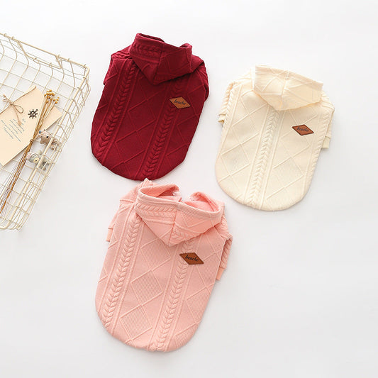 KFX-7443517 Cotton Pet Coats in Pink, Wine Red, and Apricot – Various Sizes Available