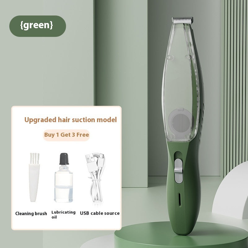 KFX-7444925 Pet Hair Removal Shaver With Vacuum Suction System - Green, White, Blue, ABS & Stainless Steel