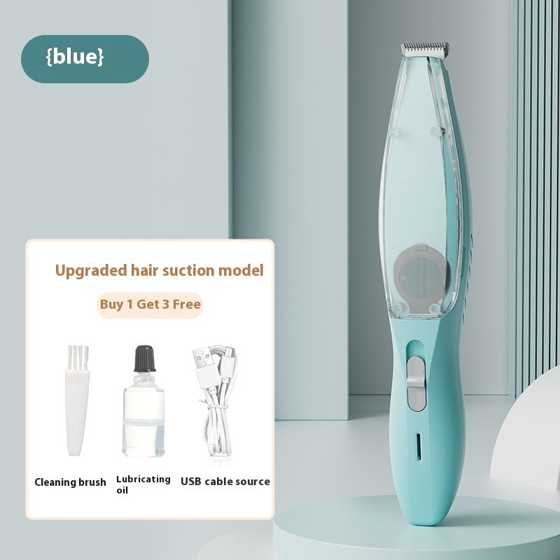 KFX-7444925 Pet Hair Removal Shaver With Vacuum Suction System - Green, White, Blue, ABS & Stainless Steel