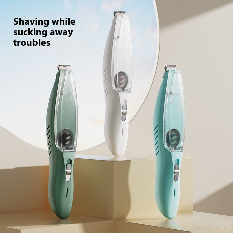 KFX-7444925 Pet Hair Removal Shaver With Vacuum Suction System - Green, White, Blue, ABS & Stainless Steel