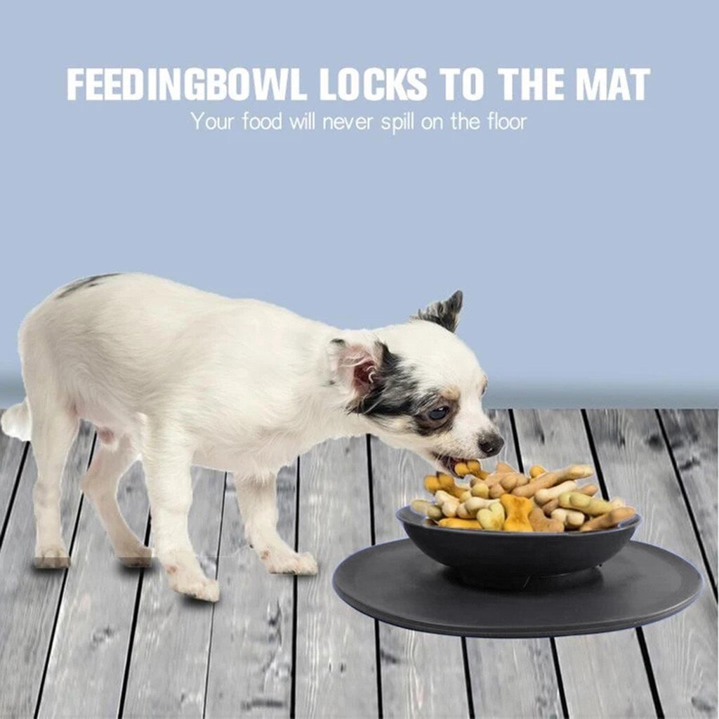 KFX-7445309 Non-Skid Silicone Suction Pet Feeding Bowl with Mat for Dogs