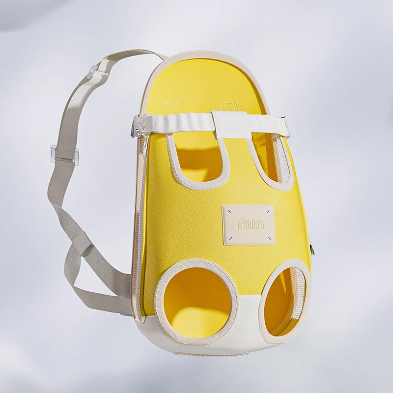 KFX-7445565 Cat Outing Portable Backpack for Pet Travel - Available in Lemon Yellow and Sea Salt Blue