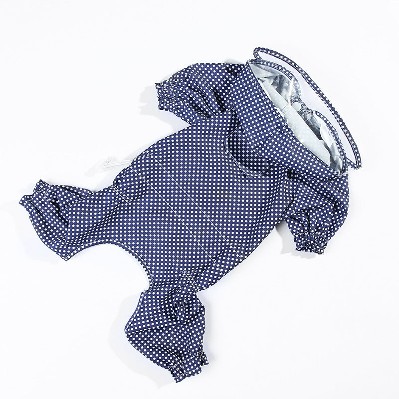 KFX-7445693 Waterproof and Dustproof Four-Legged Casual Clothes in Blue, Apricot, and Pink Dots