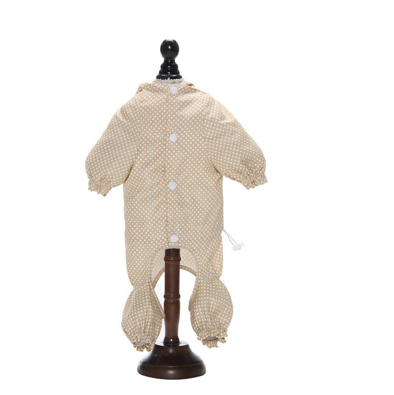 KFX-7445693 Waterproof and Dustproof Four-Legged Casual Clothes in Blue, Apricot, and Pink Dots