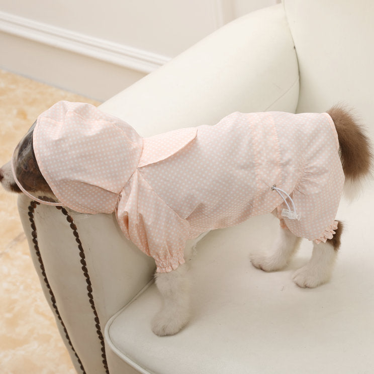KFX-7445693 Waterproof and Dustproof Four-Legged Casual Clothes in Blue, Apricot, and Pink Dots