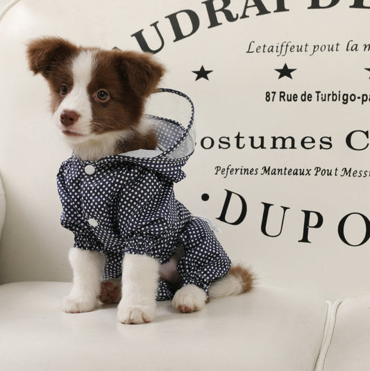 KFX-7445693 Waterproof and Dustproof Four-Legged Casual Clothes in Blue, Apricot, and Pink Dots