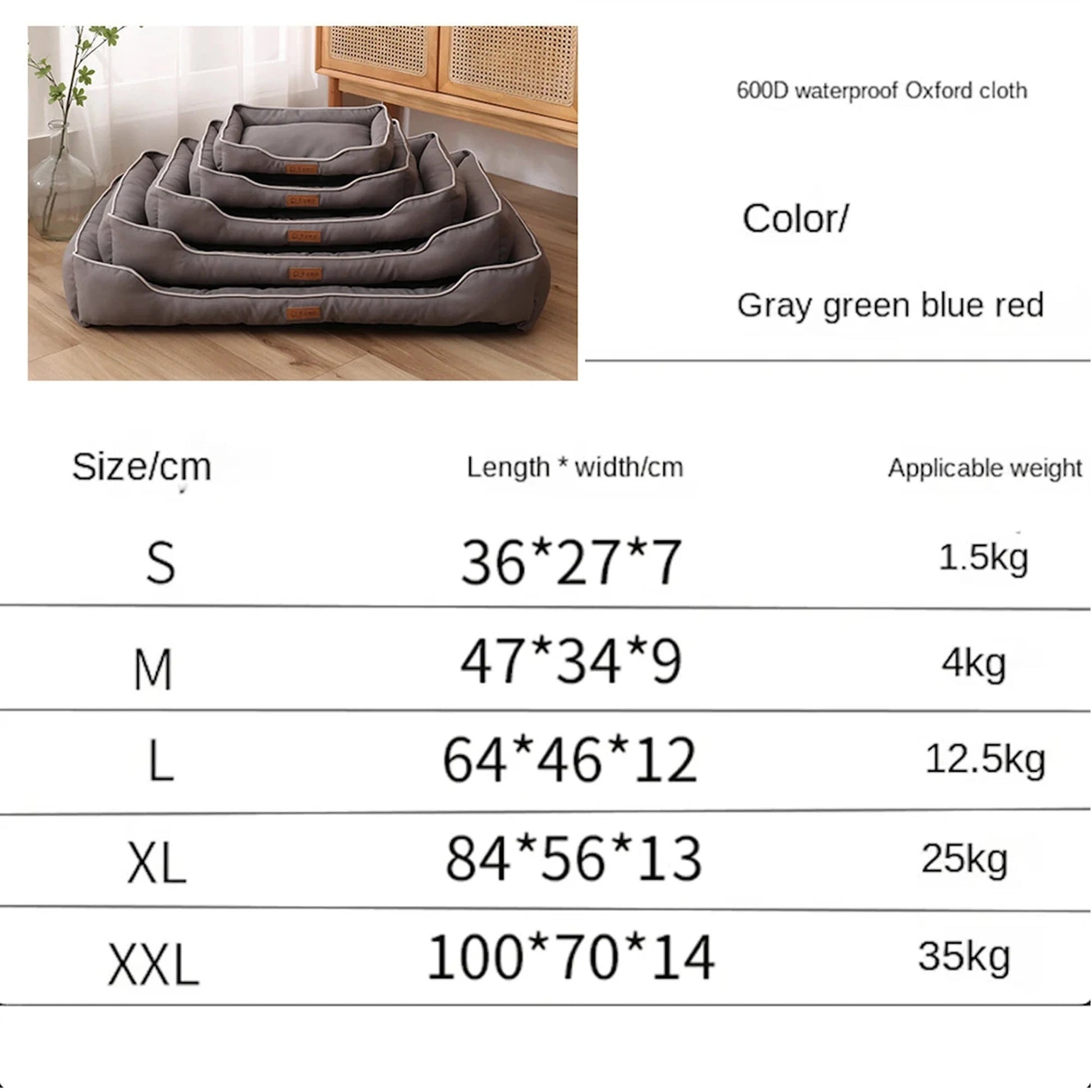 KFX-7446589 Luxury Waterproof Dog Sofa Bed – Scratch and Wear Resistant Pet Cushion, Soft High Rebound Nest for Dogs and Cats