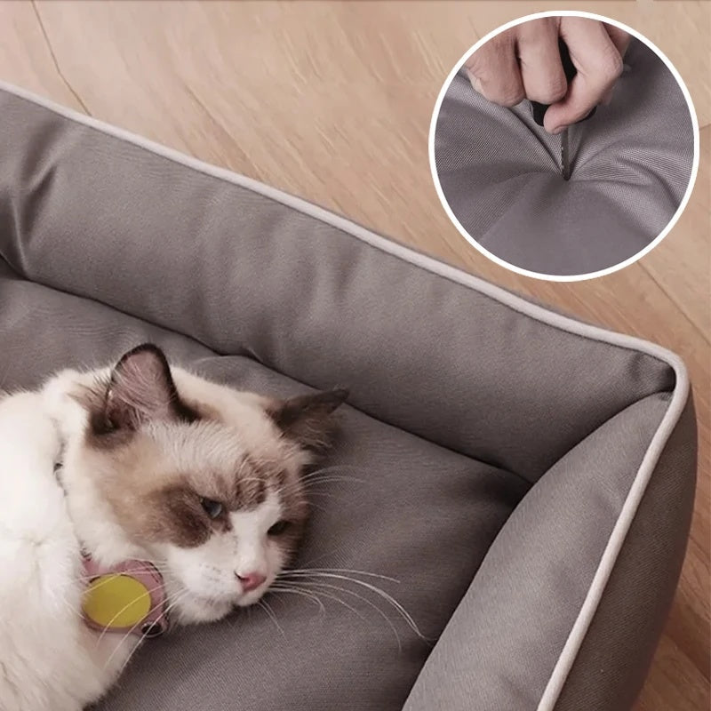 KFX-7446589 Luxury Waterproof Dog Sofa Bed – Scratch and Wear Resistant Pet Cushion, Soft High Rebound Nest for Dogs and Cats
