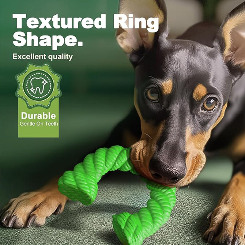 KFX-7447741 Durable Natural Rubber Horseshoe Chew Toy for Aggressive Medium and Large Dogs
