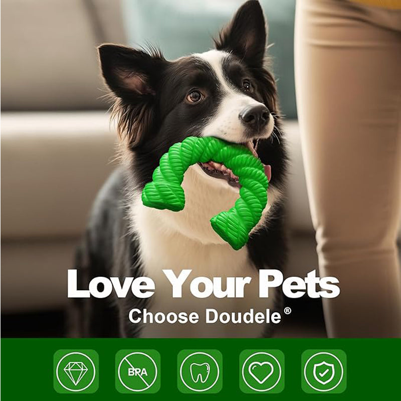 KFX-7447741 Durable Natural Rubber Horseshoe Chew Toy for Aggressive Medium and Large Dogs