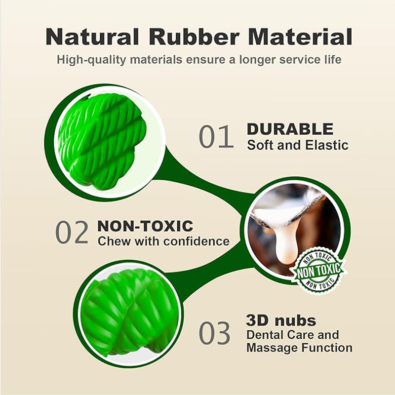 KFX-7447741 Durable Natural Rubber Horseshoe Chew Toy for Aggressive Medium and Large Dogs