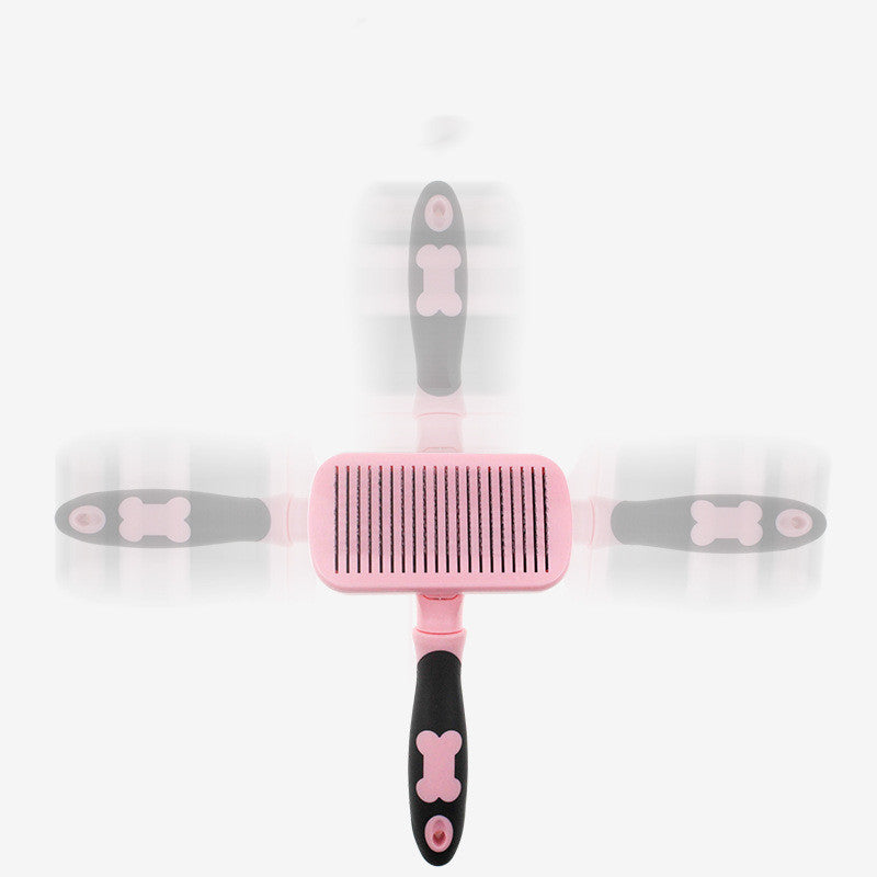 KFX-7450685 Automatic Hair Removal Comb for Cats and Small Dogs - Stainless Steel, Rubber, Plastic, Compact Design 10.5*18CM