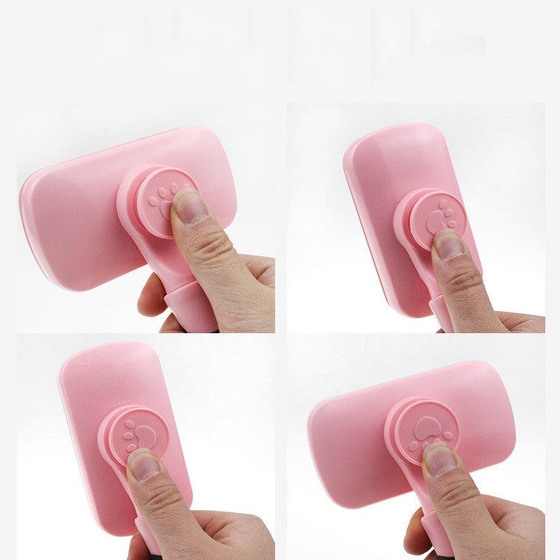 KFX-7450685 Automatic Hair Removal Comb for Cats and Small Dogs - Stainless Steel, Rubber, Plastic, Compact Design 10.5*18CM