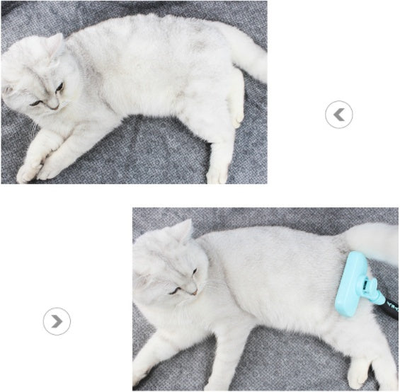 KFX-7450685 Automatic Hair Removal Comb for Cats and Small Dogs - Stainless Steel, Rubber, Plastic, Compact Design 10.5*18CM