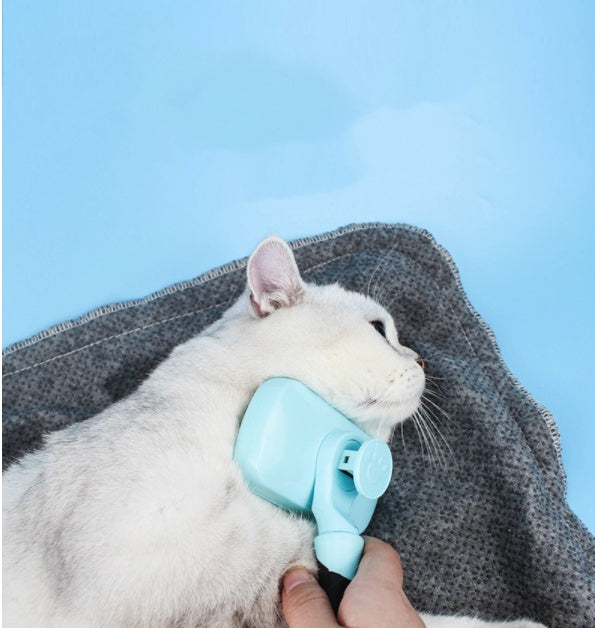 KFX-7450685 Automatic Hair Removal Comb for Cats and Small Dogs - Stainless Steel, Rubber, Plastic, Compact Design 10.5*18CM