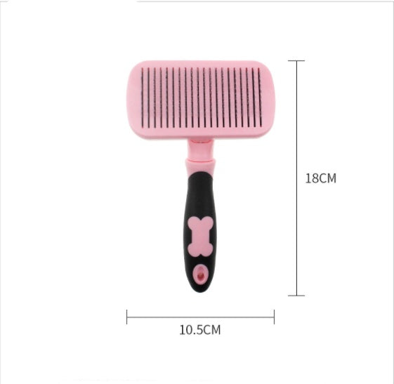 KFX-7450685 Automatic Hair Removal Comb for Cats and Small Dogs - Stainless Steel, Rubber, Plastic, Compact Design 10.5*18CM