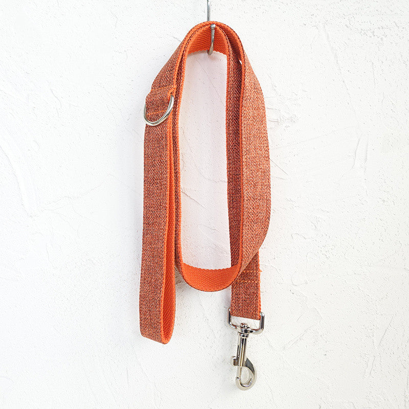 KFX-7450941 Adjustable Double-Layer Thick Pet Leash with Metal Buckles and Handmade Design