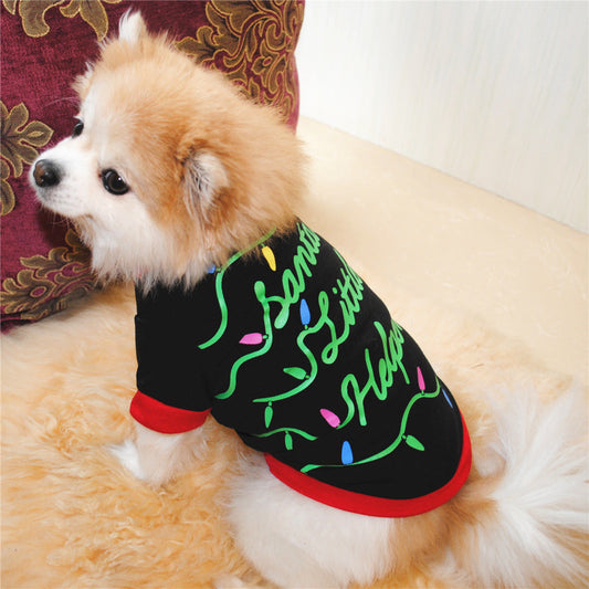 KFX-7453245 Festive Cotton Dog Christmas Costume T-Shirt Vest in Various Sizes