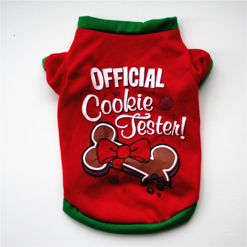 KFX-7453245 Festive Cotton Dog Christmas Costume T-Shirt Vest in Various Sizes