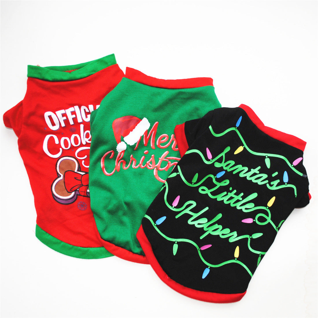 KFX-7453245 Festive Cotton Dog Christmas Costume T-Shirt Vest in Various Sizes