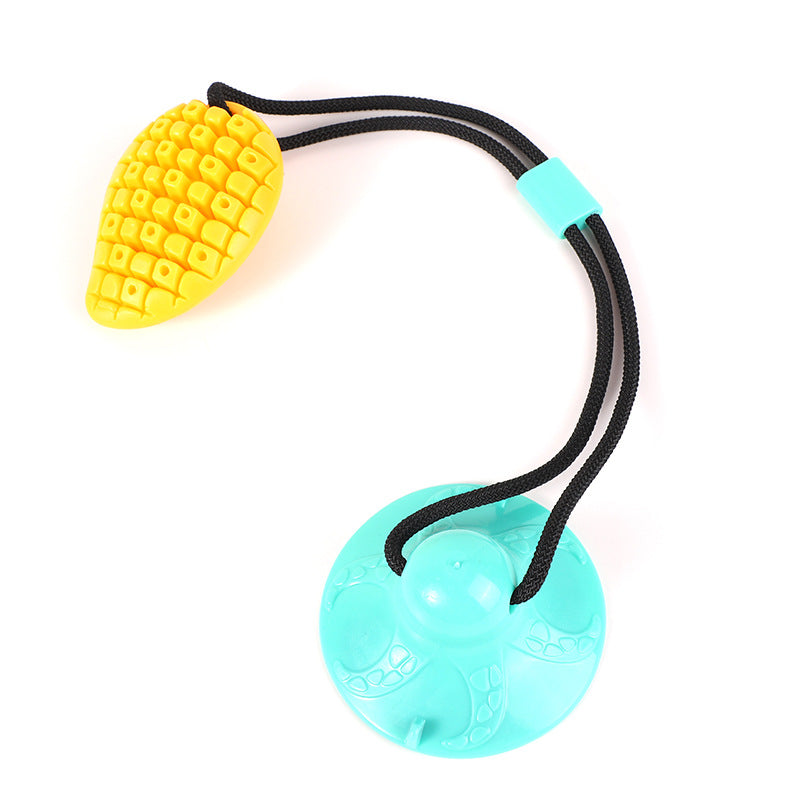 KFX-7453501 Multipurpose Mango Molar Rod for Dogs - Sucker Drawstring Pet Toy in Green, Gray, Red, and Yellow