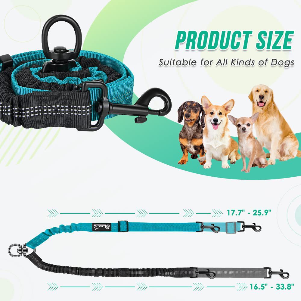 KFX-7454653 Retractable Dog Rope Leash for Two Dogs - Durable Nylon, Multiple Colors