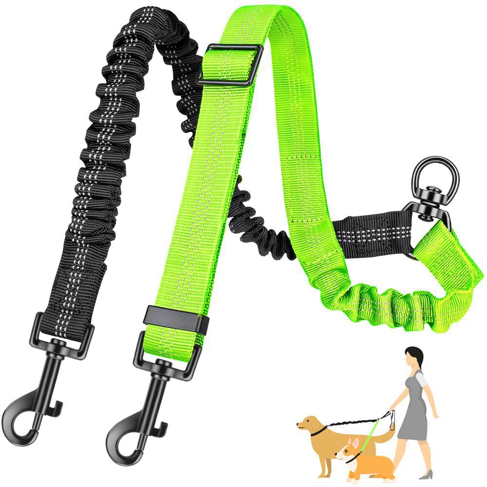 KFX-7454653 Retractable Dog Rope Leash for Two Dogs - Durable Nylon, Multiple Colors