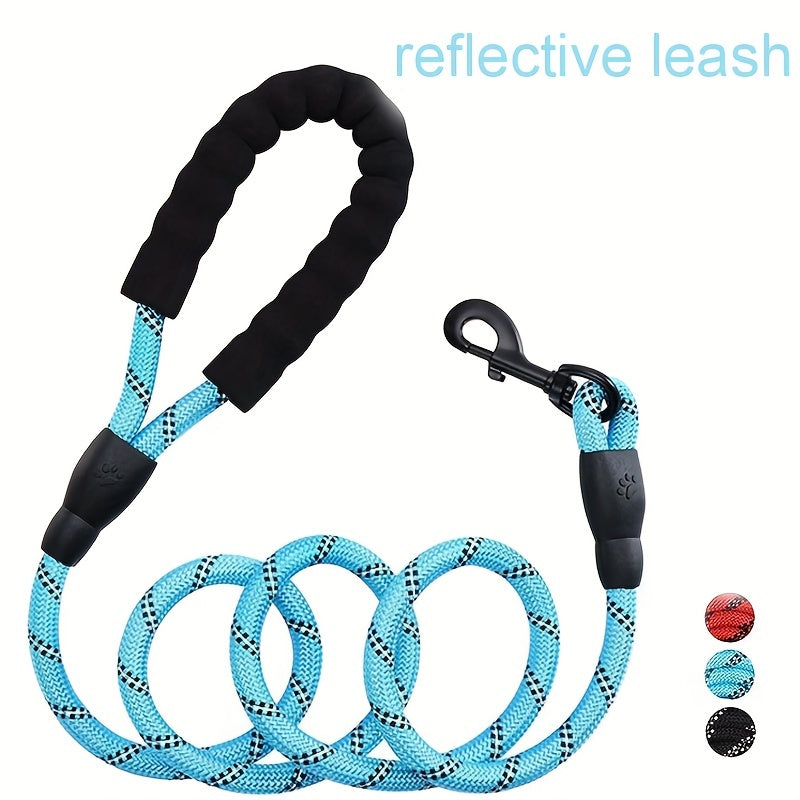 KFX-7458109 Dogs Leash with Padded Handle and Reflective Stitching for Comfortable Jogging and Training