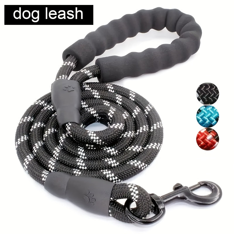 KFX-7458109 Dogs Leash with Padded Handle and Reflective Stitching for Comfortable Jogging and Training