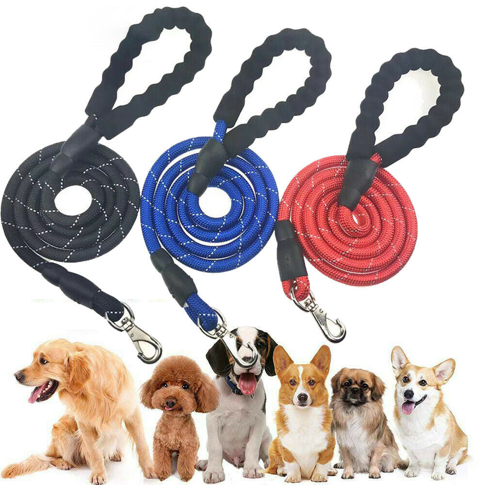 KFX-7458109 Dogs Leash with Padded Handle and Reflective Stitching for Comfortable Jogging and Training