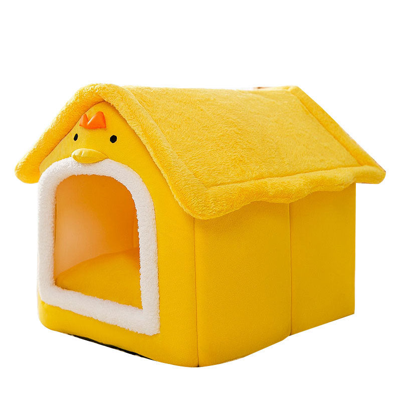 KFX-7458877 Cartoon Style Fully Enclosed Cat Litter Nest in Cute Chick Design - Available in Yellow, Green, Gray