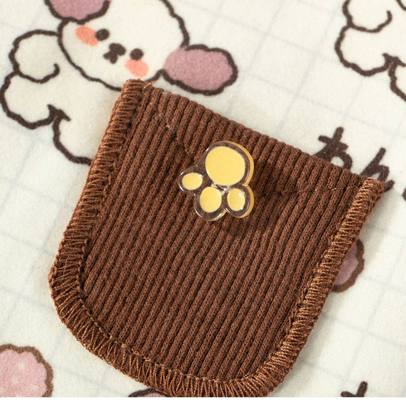 KFX-7459389 Cozy Velvet Bear Home Wear for Cats and Dogs - Cute Two-Legged Autumn and Winter Outfit