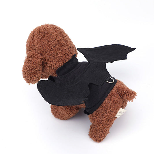 KFX-7460285 Cool Black Bat Wings Costume for Pets with Traction Rope