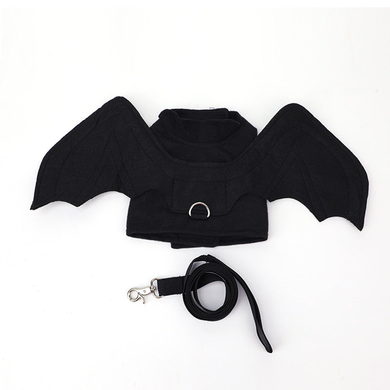 KFX-7460285 Cool Black Bat Wings Costume for Pets with Traction Rope
