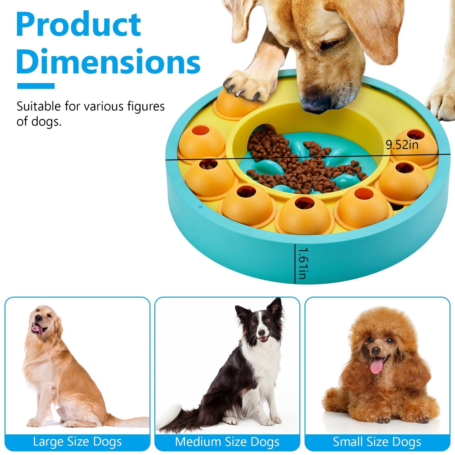 KFX-7460797 Interactive Dog Puzzle Feeder with Slow Feed Function for IQ Training and Mental Enrichment