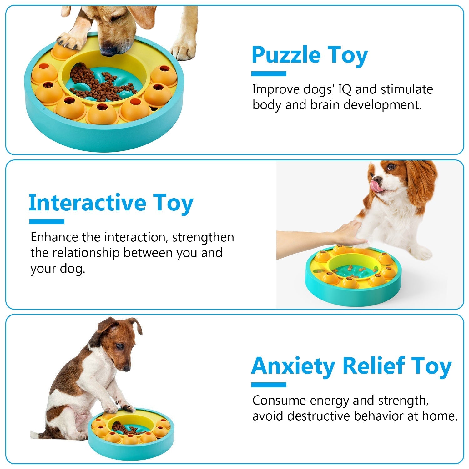 KFX-7460797 Interactive Dog Puzzle Feeder with Slow Feed Function for IQ Training and Mental Enrichment