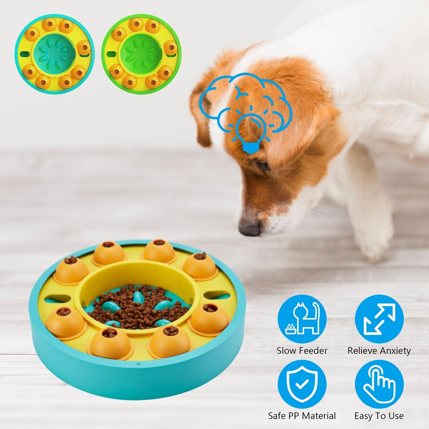 KFX-7460797 Interactive Dog Puzzle Feeder with Slow Feed Function for IQ Training and Mental Enrichment