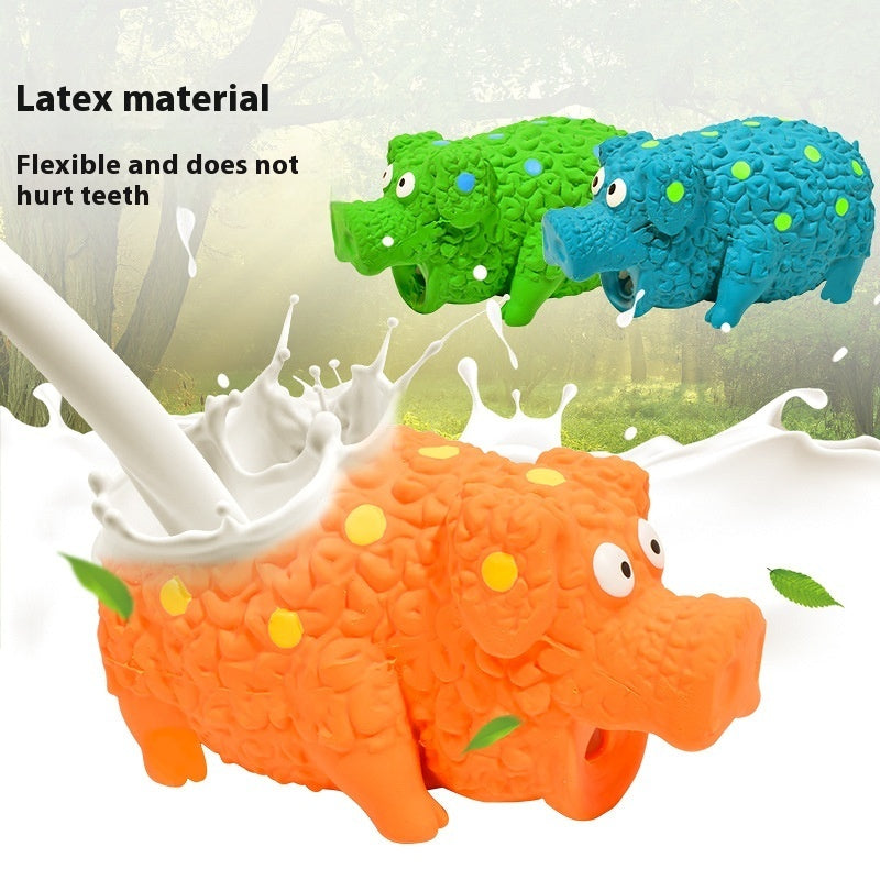 KFX-7461437 Durable Latex Pig Dog Toy with Sound, Bite-Resistant Molar Design, Available in Green, Orange, and Blue