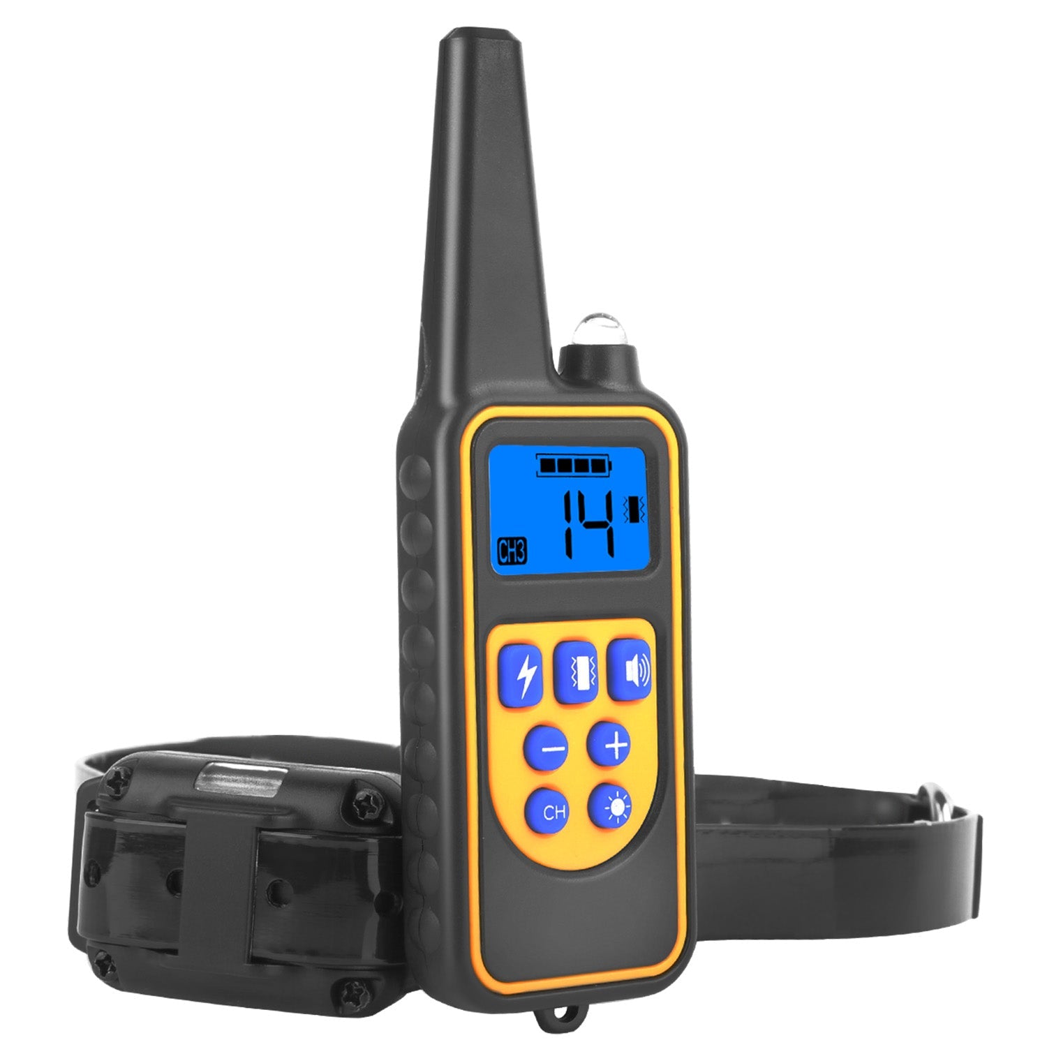 KFX-7466045 Rechargeable Dog Training Collar with Remote - IP67 Waterproof, 2625ft Range, 4 Modes, Adjustable Levels