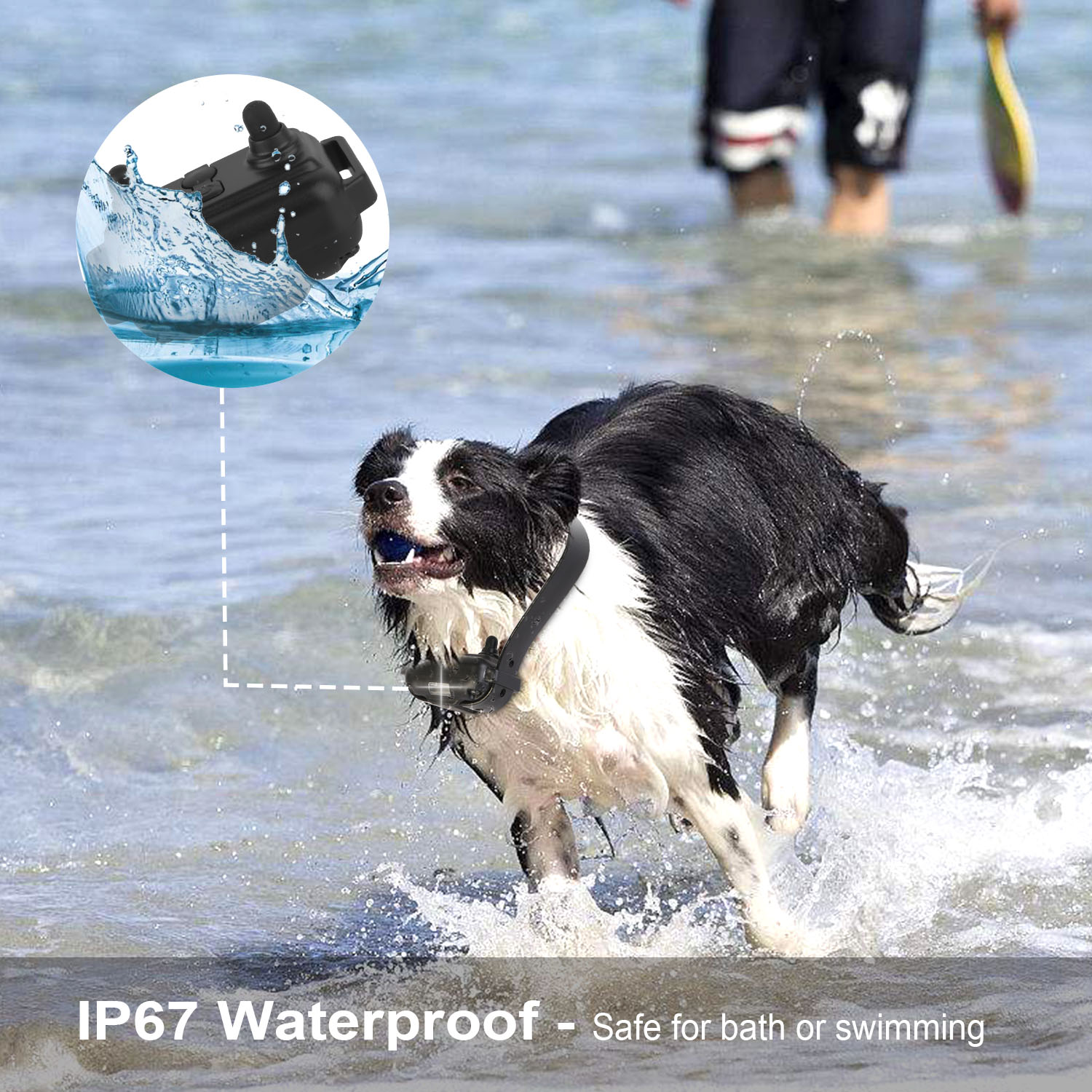 KFX-7466045 Rechargeable Dog Training Collar with Remote - IP67 Waterproof, 2625ft Range, 4 Modes, Adjustable Levels