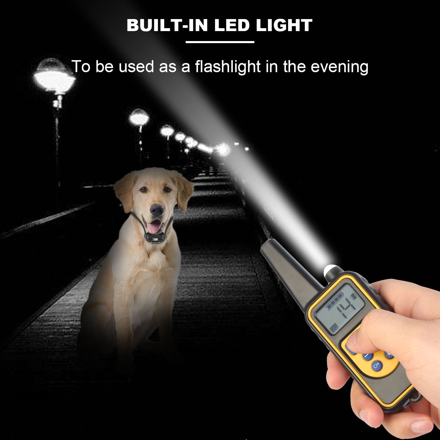 KFX-7466045 Rechargeable Dog Training Collar with Remote - IP67 Waterproof, 2625ft Range, 4 Modes, Adjustable Levels