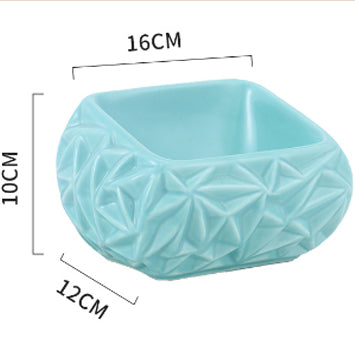 KFX-7467837 Ceramic Pet Feeding Bowl with Adjustable Design for Cats and Small Dogs, Pink Bird's Nest Style, Easy to Clean