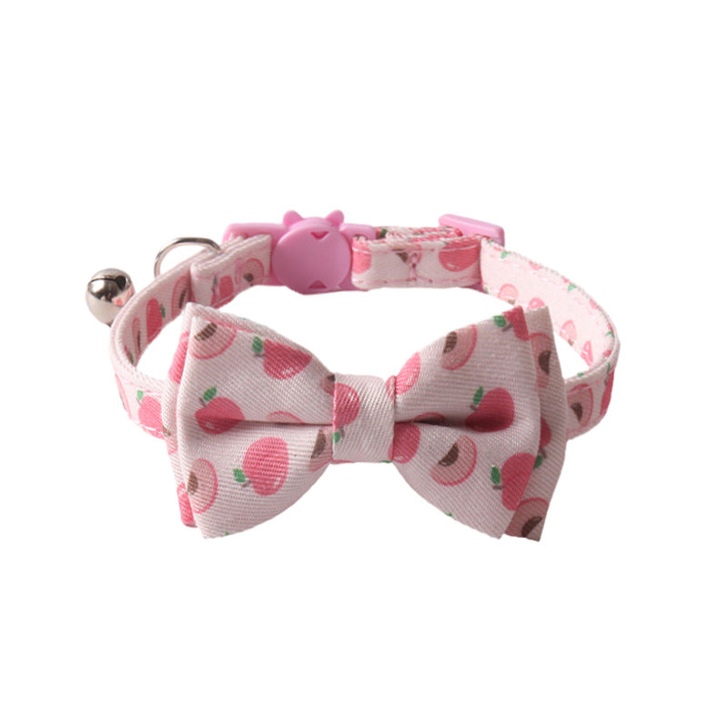 KFX-7468605 Colorful Fruit Series Pet Collar with Bell - Watermelon, Grape, Peach, Lemon & Avocado Options