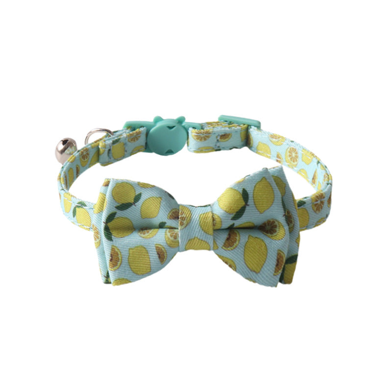 KFX-7468605 Colorful Fruit Series Pet Collar with Bell - Watermelon, Grape, Peach, Lemon & Avocado Options