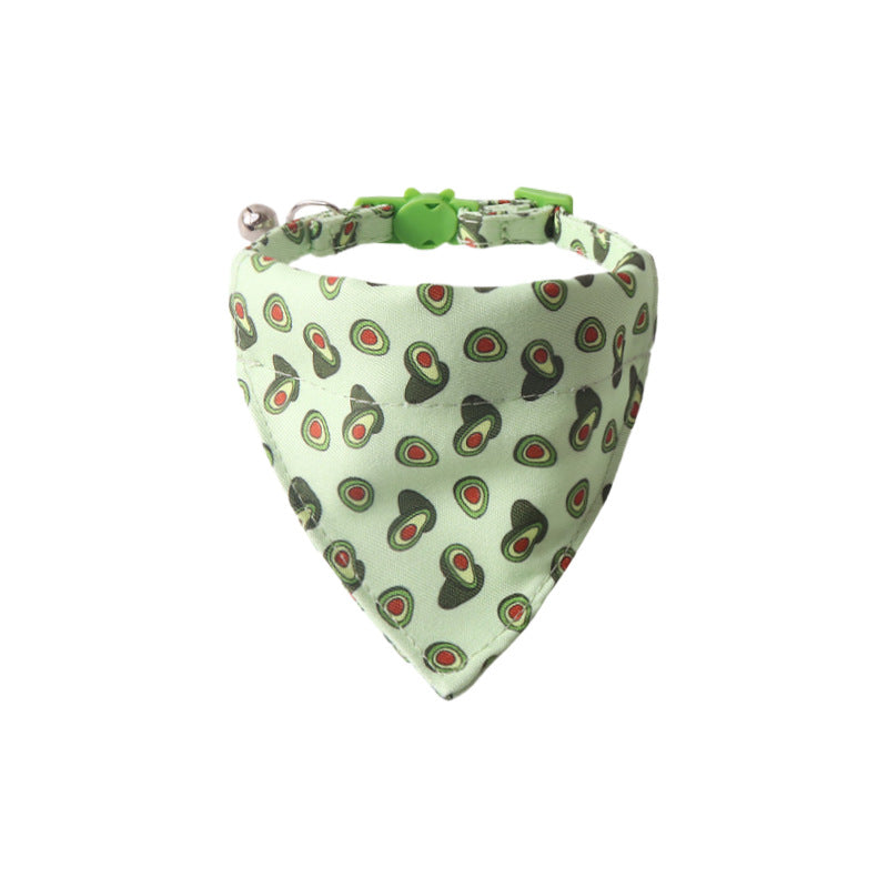 KFX-7468605 Colorful Fruit Series Pet Collar with Bell - Watermelon, Grape, Peach, Lemon & Avocado Options