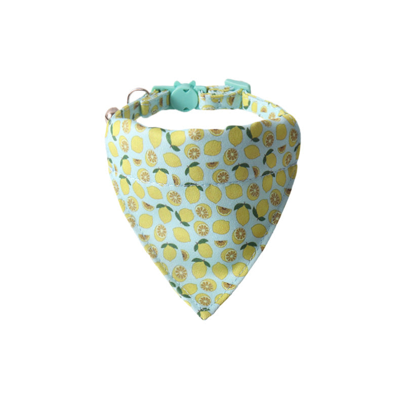 KFX-7468605 Colorful Fruit Series Pet Collar with Bell - Watermelon, Grape, Peach, Lemon & Avocado Options