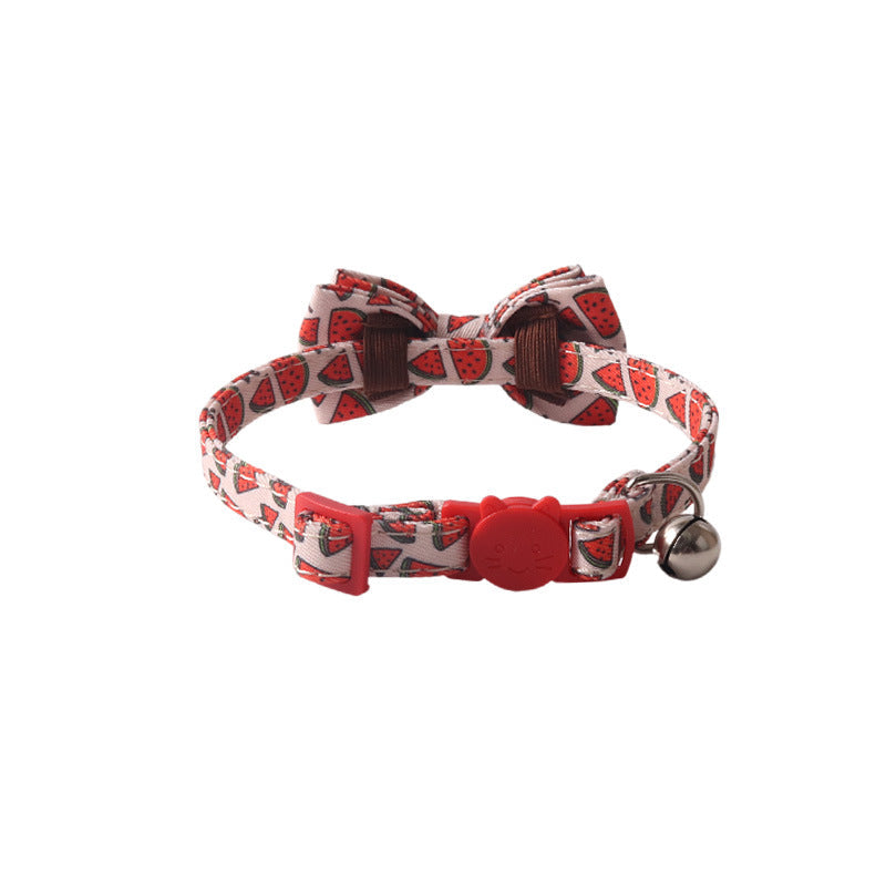 KFX-7468605 Colorful Fruit Series Pet Collar with Bell - Watermelon, Grape, Peach, Lemon & Avocado Options
